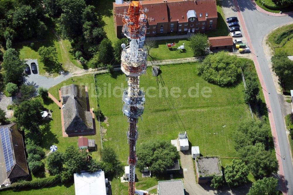 Garding aus der Vogelperspektive: Umsetzer / Sendemast Garding / Eiderstedt