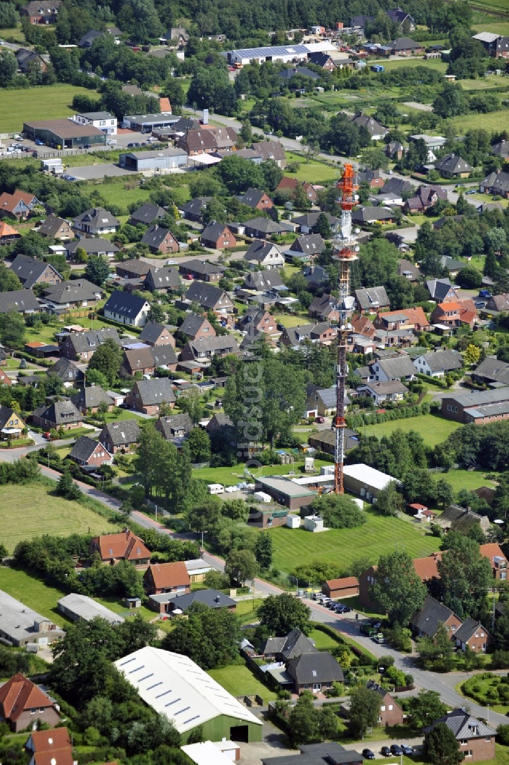 Garding von oben - Umsetzer / Sendemast Garding / Eiderstedt