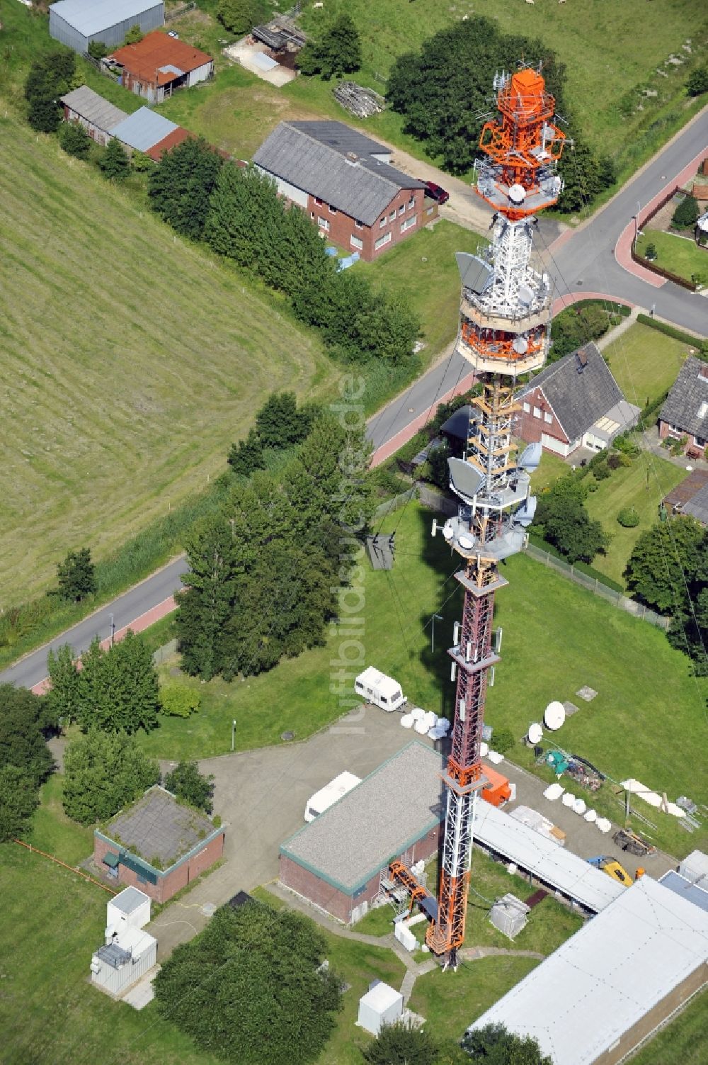 Luftbild Garding - Umsetzer / Sendemast Garding / Eiderstedt