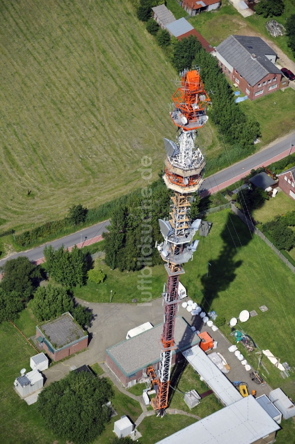 Garding von oben - Umsetzer / Sendemast Garding / Eiderstedt