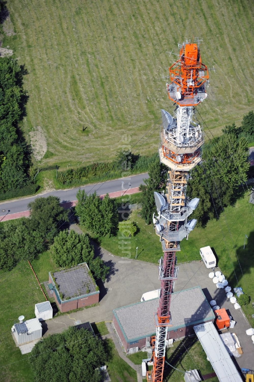 Luftbild Garding - Umsetzer / Sendemast Garding / Eiderstedt