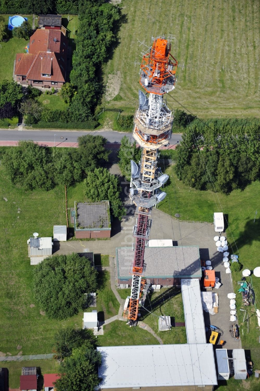 Luftaufnahme Garding - Umsetzer / Sendemast Garding / Eiderstedt