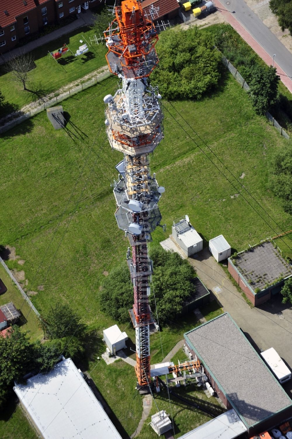 Garding von oben - Umsetzer / Sendemast Garding / Eiderstedt