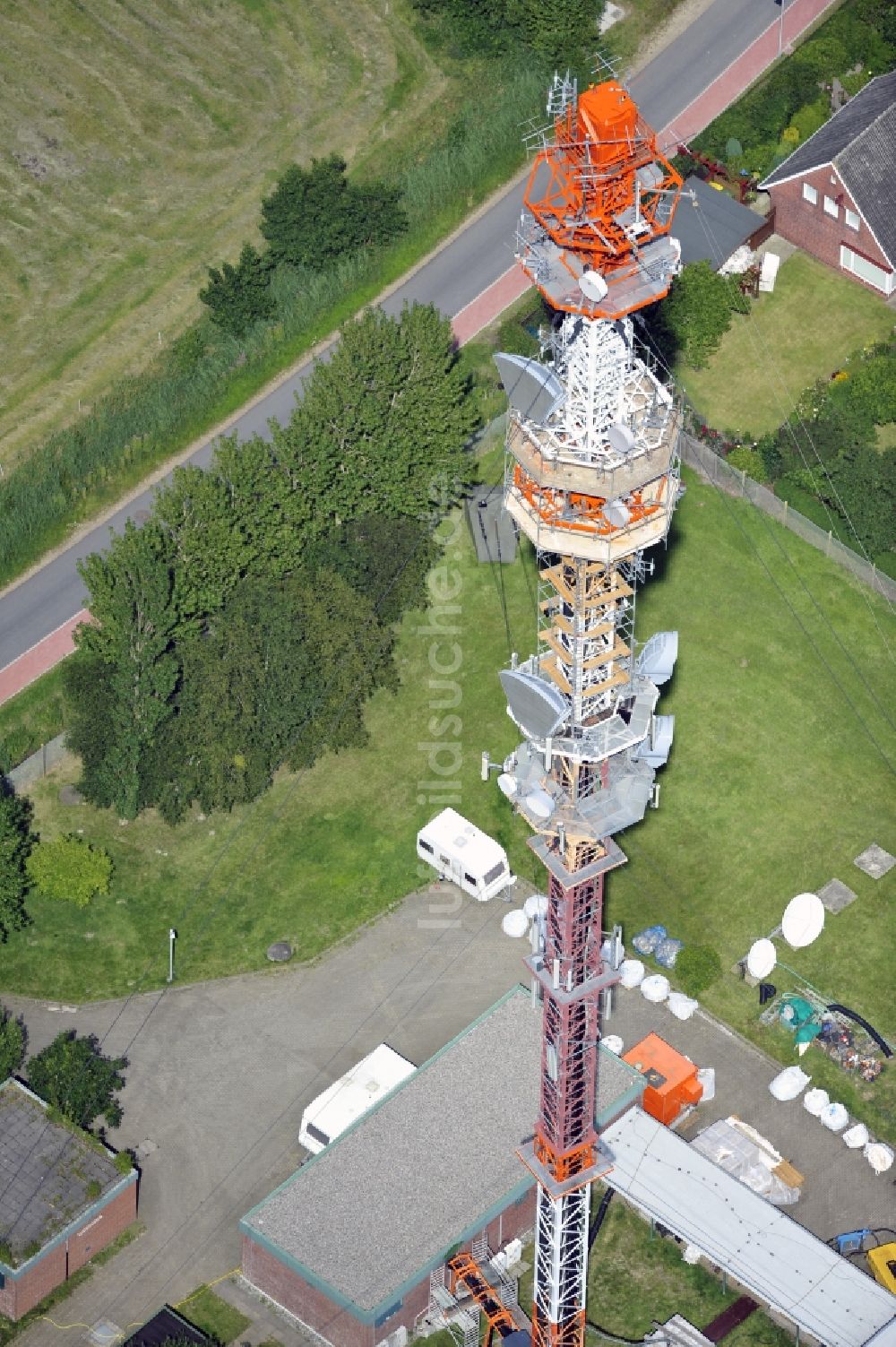 Luftbild Garding - Umsetzer / Sendemast Garding / Eiderstedt