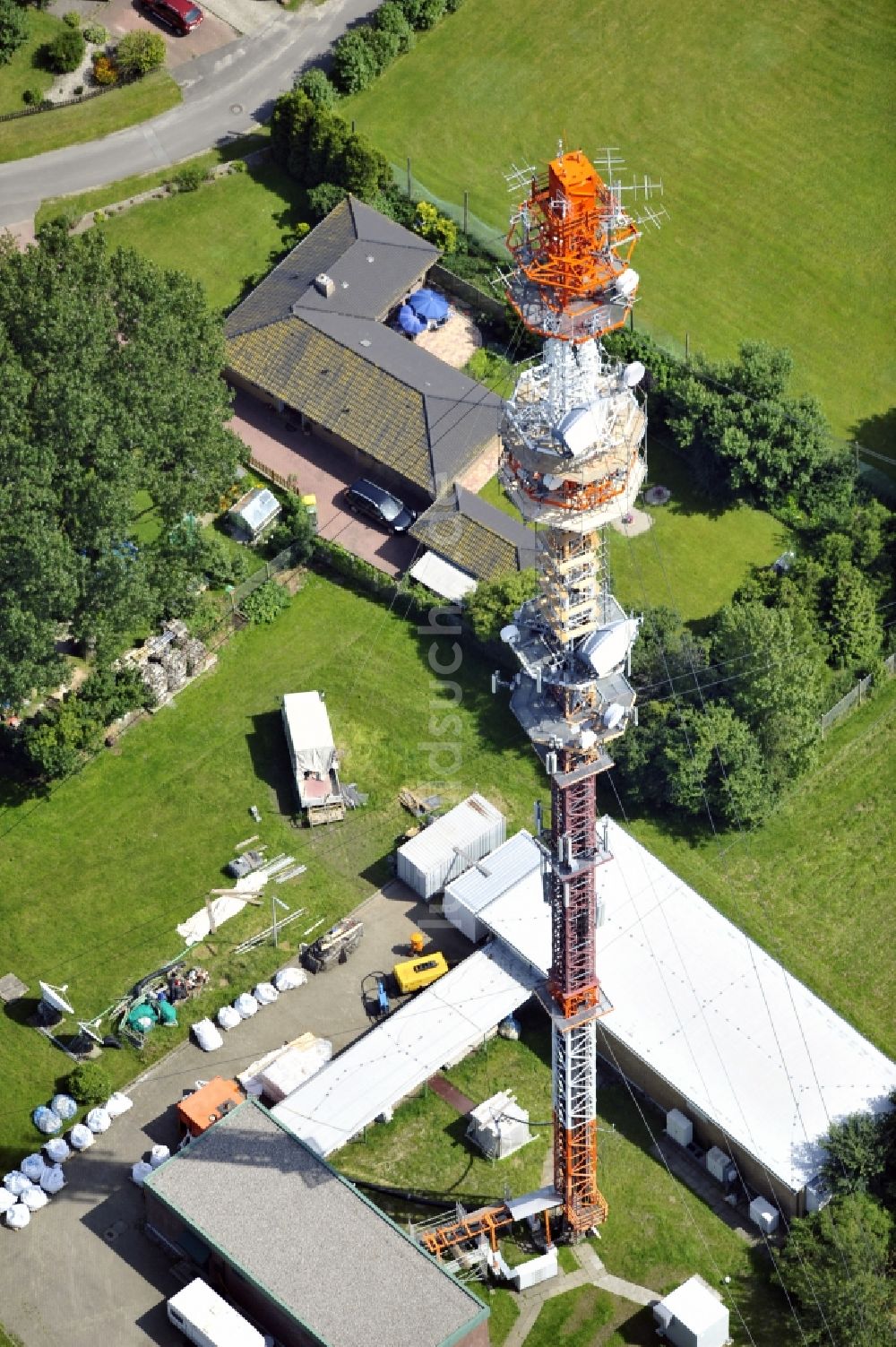 Garding von oben - Umsetzer / Sendemast Garding / Eiderstedt