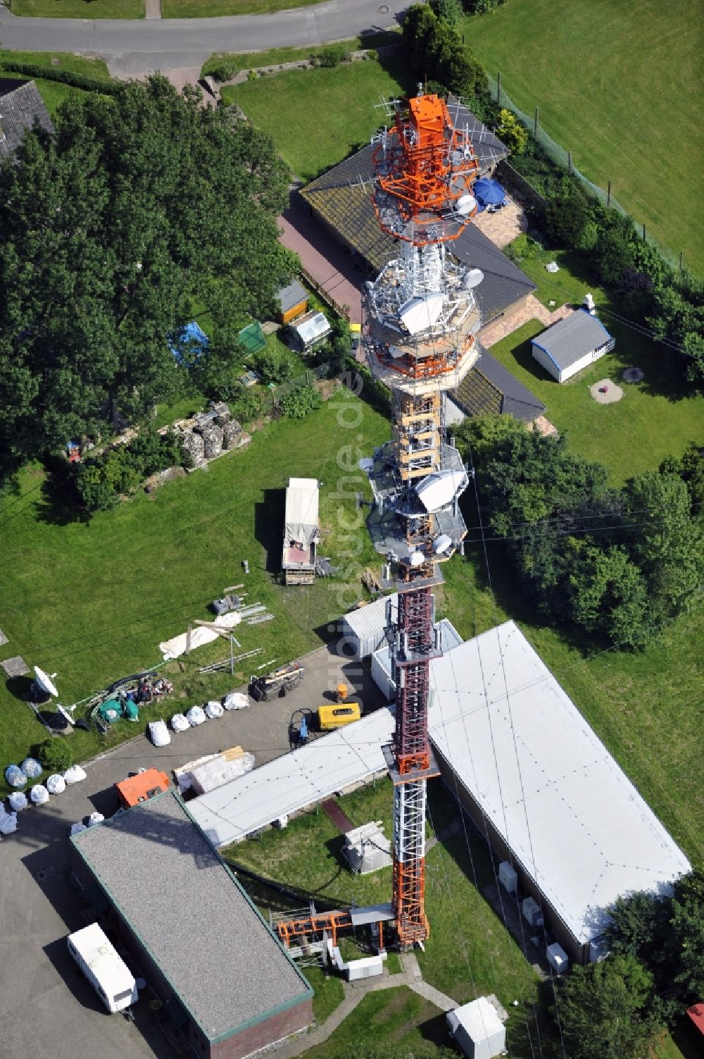 Garding aus der Vogelperspektive: Umsetzer / Sendemast Garding / Eiderstedt