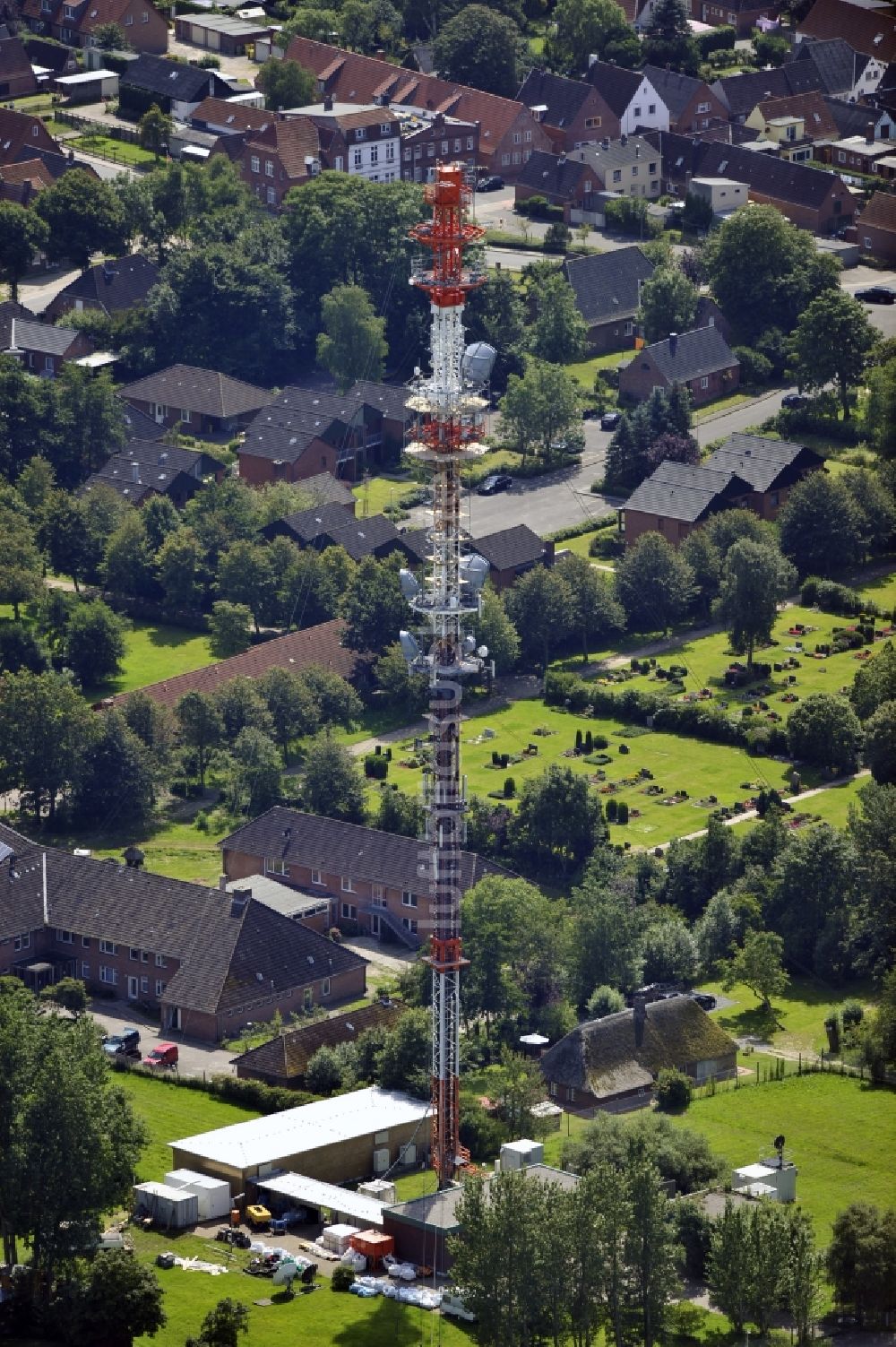 Garding von oben - Umsetzer / Sendemast Garding / Eiderstedt