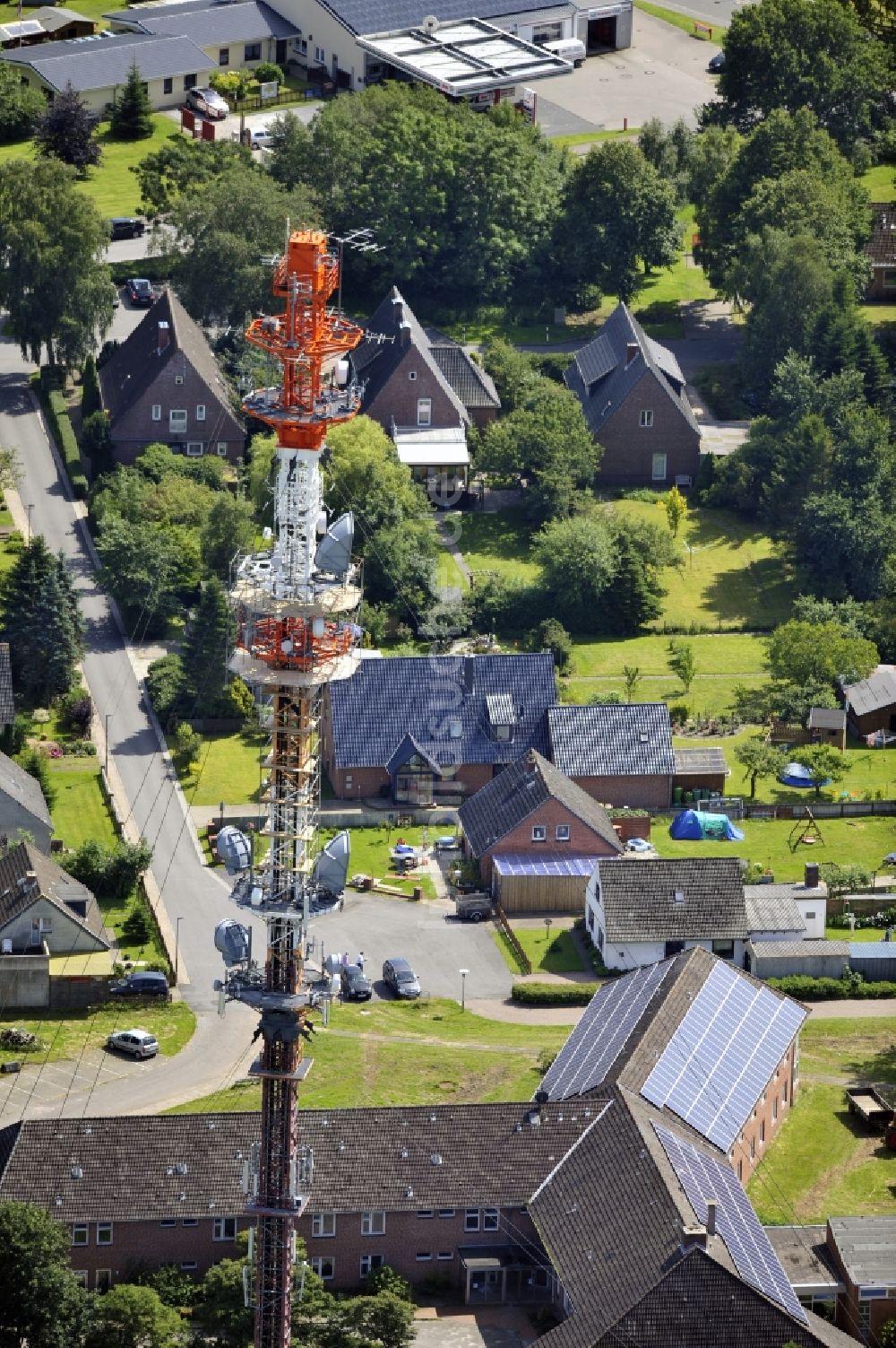 Luftaufnahme Garding - Umsetzer / Sendemast Garding / Eiderstedt