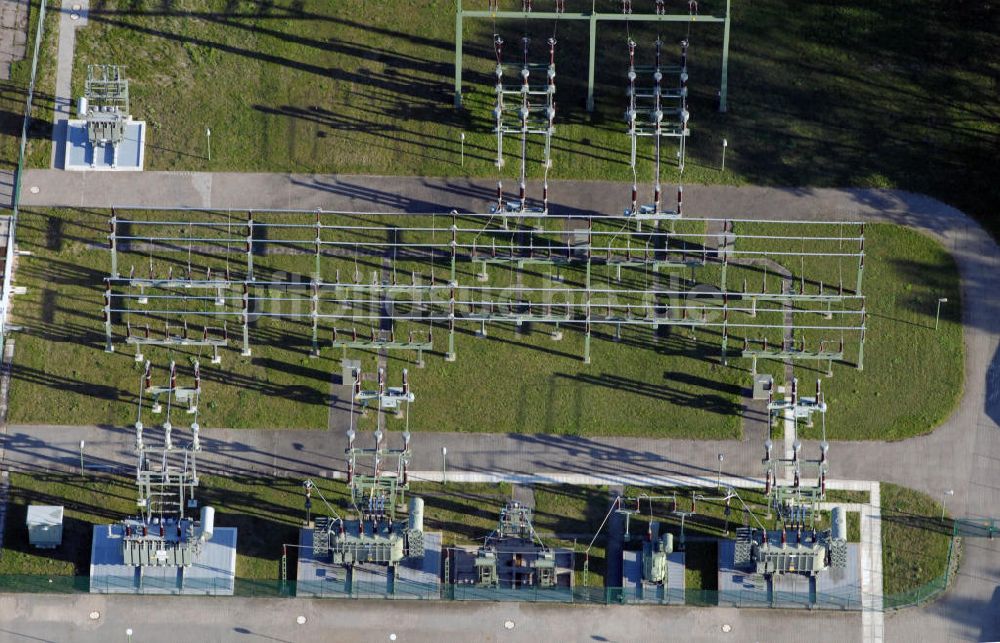 Rathenow von oben - Umspannwerk eines Strom- und Gasanbieters in Rathenow im Halvelland