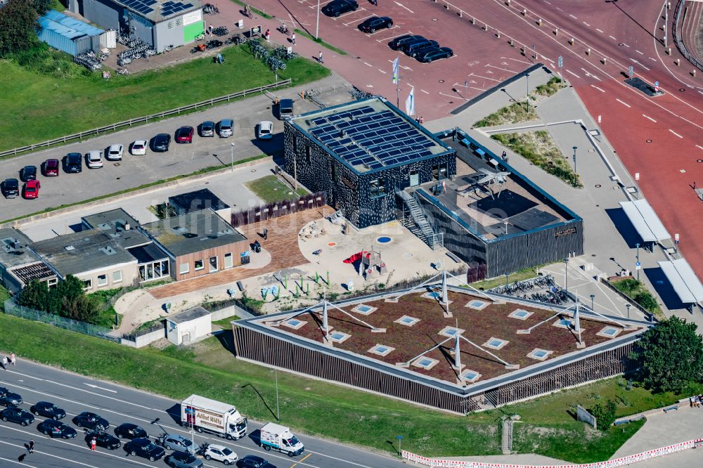 Luftaufnahme Norderney - UNESCO-Weltnaturerbe Wattenmeer-Besucherzentrum Wattwelten auf Norderney im Bundesland Niedersachsen, Deutschland