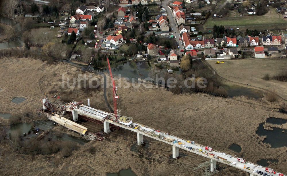 Luftaufnahme Osendorf - Unglücksstelle beim Ausbau der ICE Strecke bei Halle - Osendorf