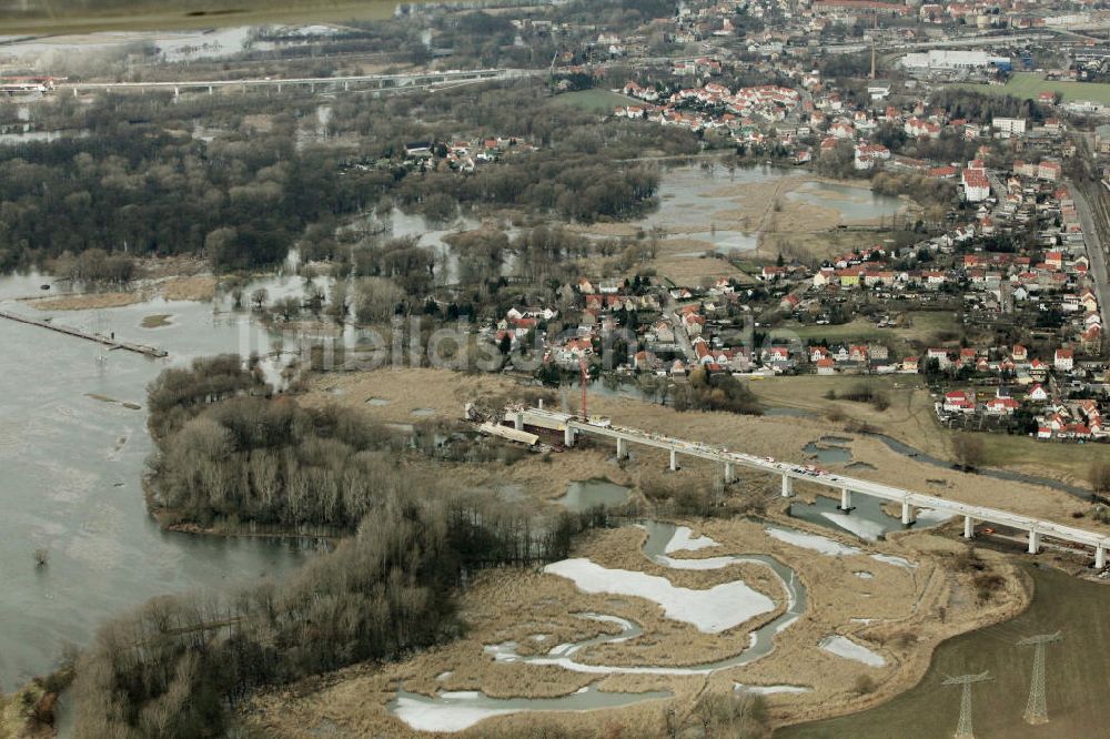 Halle Osendorf von oben - Unglücksstelle beim Ausbau der ICE Strecke bei Halle - Osendorf