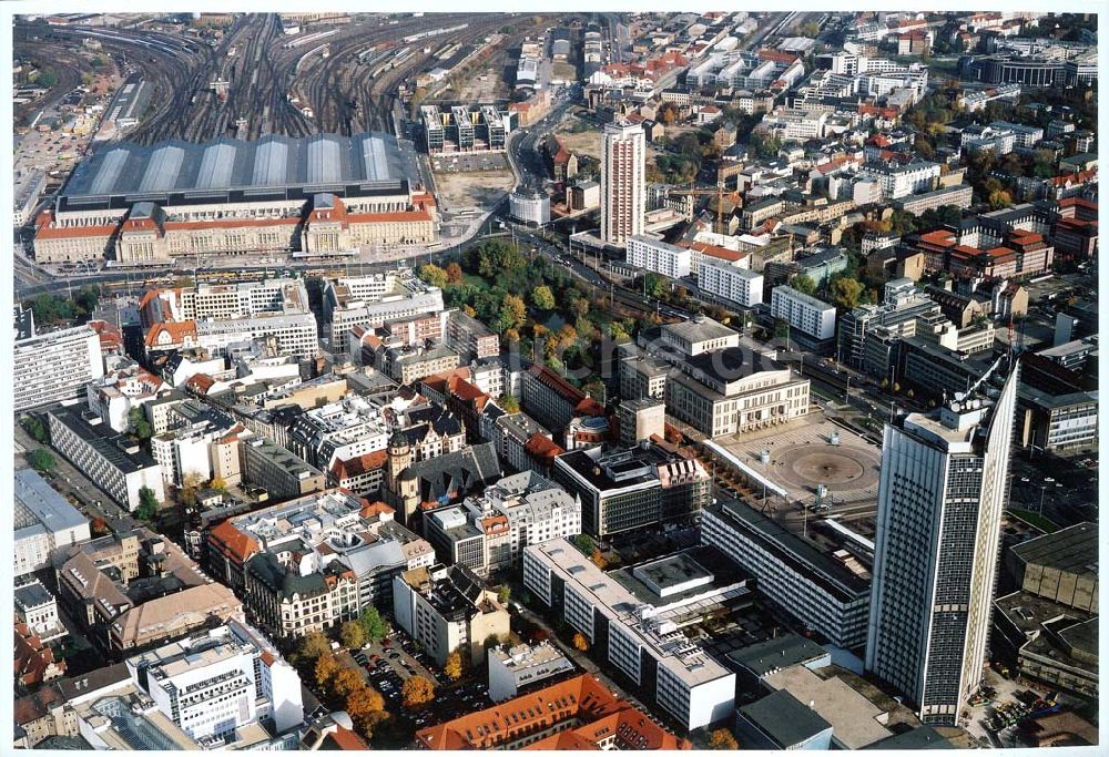 Leipzig von oben - Universität Leipzig mit dem Gewandhaus in Leipzig / Sachsen.