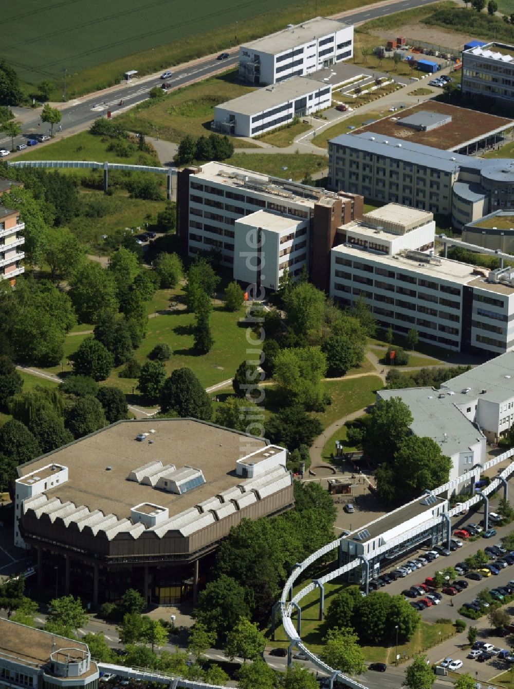 Dortmund aus der Vogelperspektive: Universitätsbibliothek am Campus der TU Technischen Universität in Dortmund im Bundesland Nordrhein-Westfalen