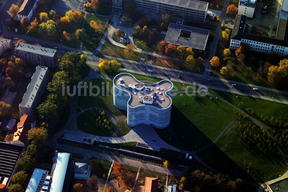 Luftbild Cottbus - Universitätsbibliothek im IKMZ auf dem Campus der BTU Cottbus im Bundesland Brandenburg