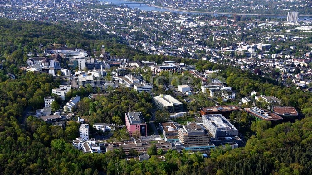 Bonn aus der Vogelperspektive: Universitätsklinikum Bonn auf dem Venusberg in Bonn im Bundesland Nordrhein-Westfalen, Deutschland