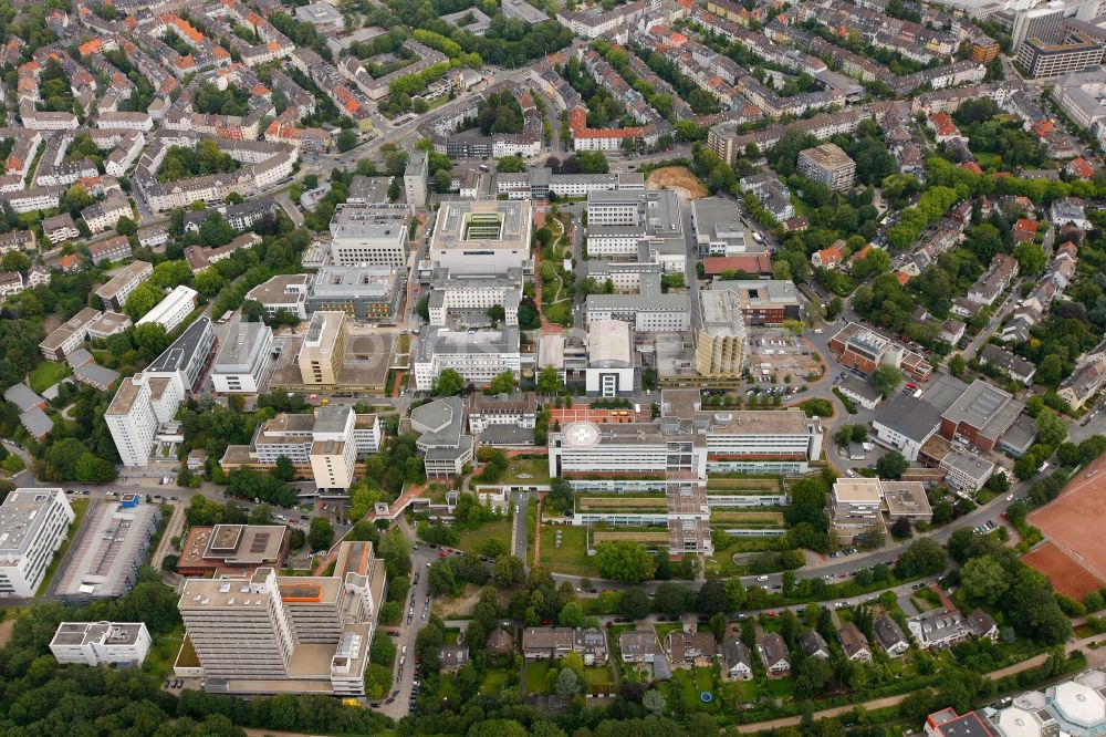 Essen aus der Vogelperspektive: Universitätsklinikum Essen im Bundesland Nordrhein-Westfalen