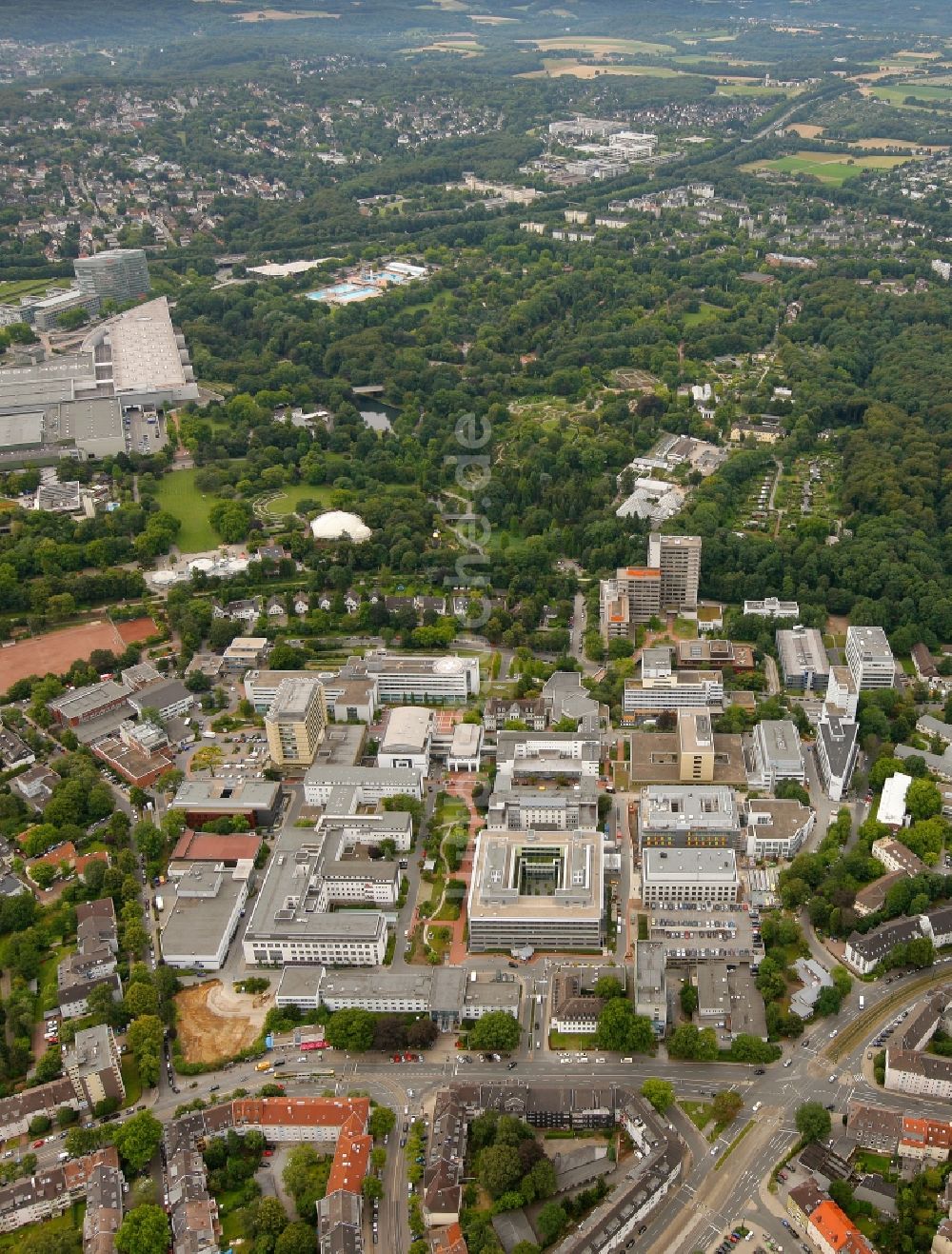 Essen von oben - Universitätsklinikum Essen im Bundesland Nordrhein-Westfalen