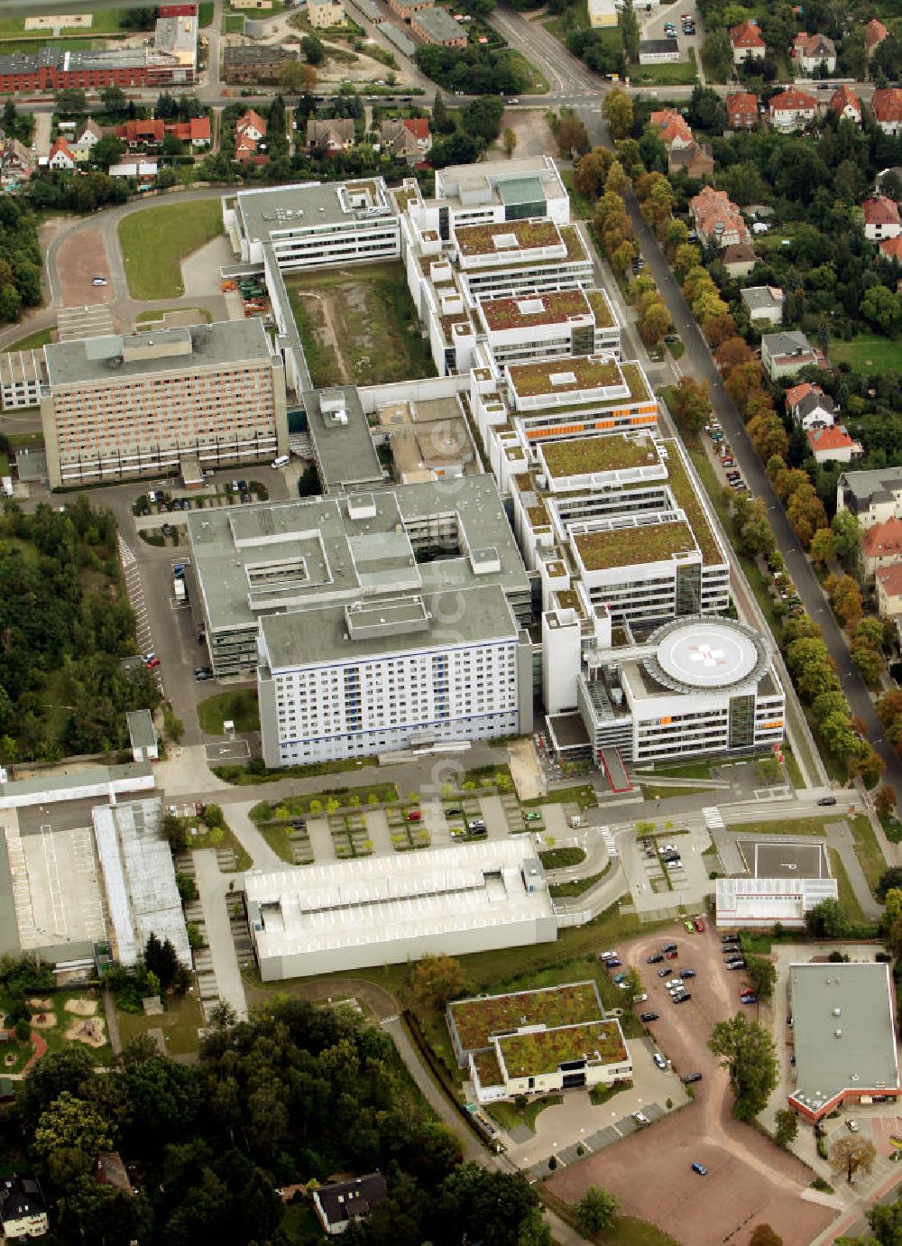 Halle / Saale von oben - Universitätsklinikum Halle / Saale