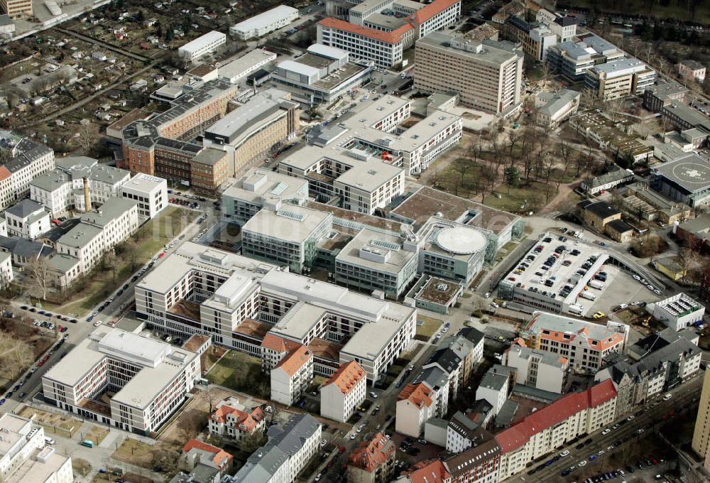 Luftaufnahme Leipzig - Universitätsklinikum mit dem Zentrum für Frauen- und Kindermedizin in Leipzig in Sachsen