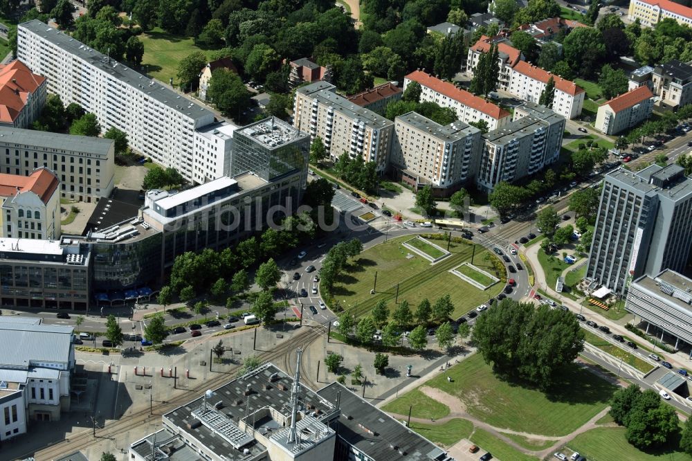 Luftbild Magdeburg - Universitätsplatz im Innenstadt- Zentrum in Magdeburg im Bundesland Sachsen-Anhalt