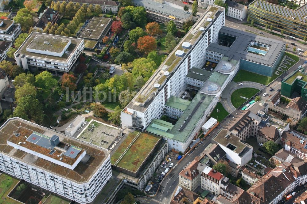 Basel aus der Vogelperspektive: Universitätsspital in Basel in der Schweiz