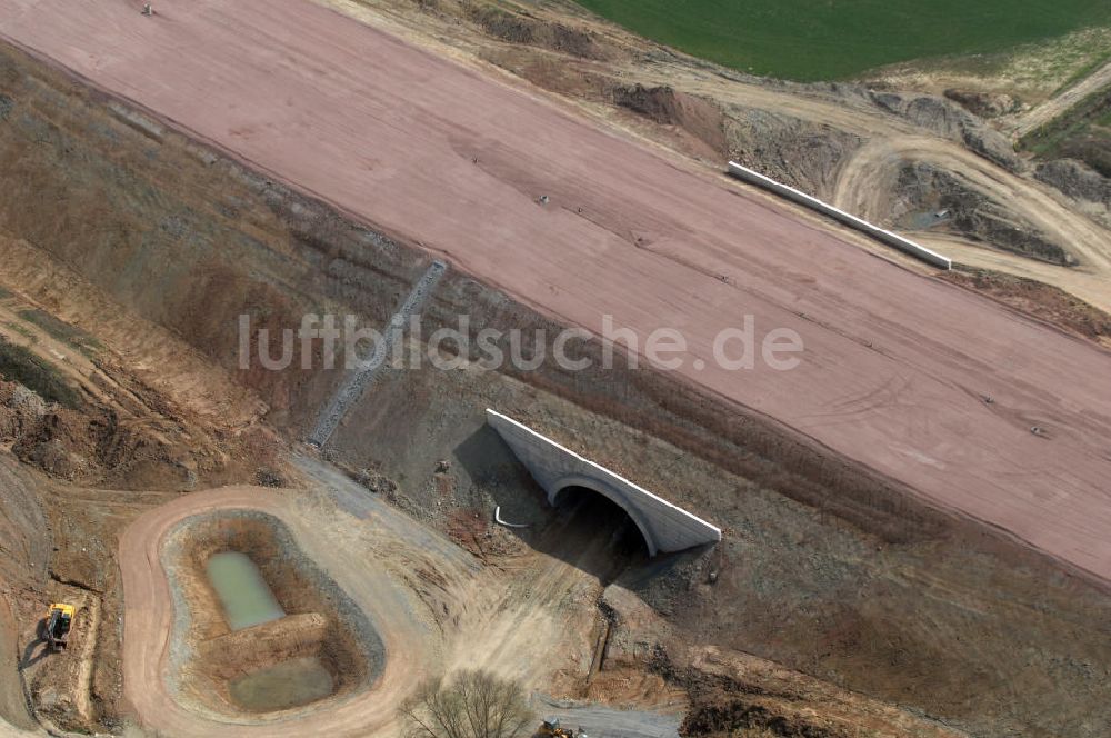 Madelungen von oben - Unterführung der A4 bei Madelungen