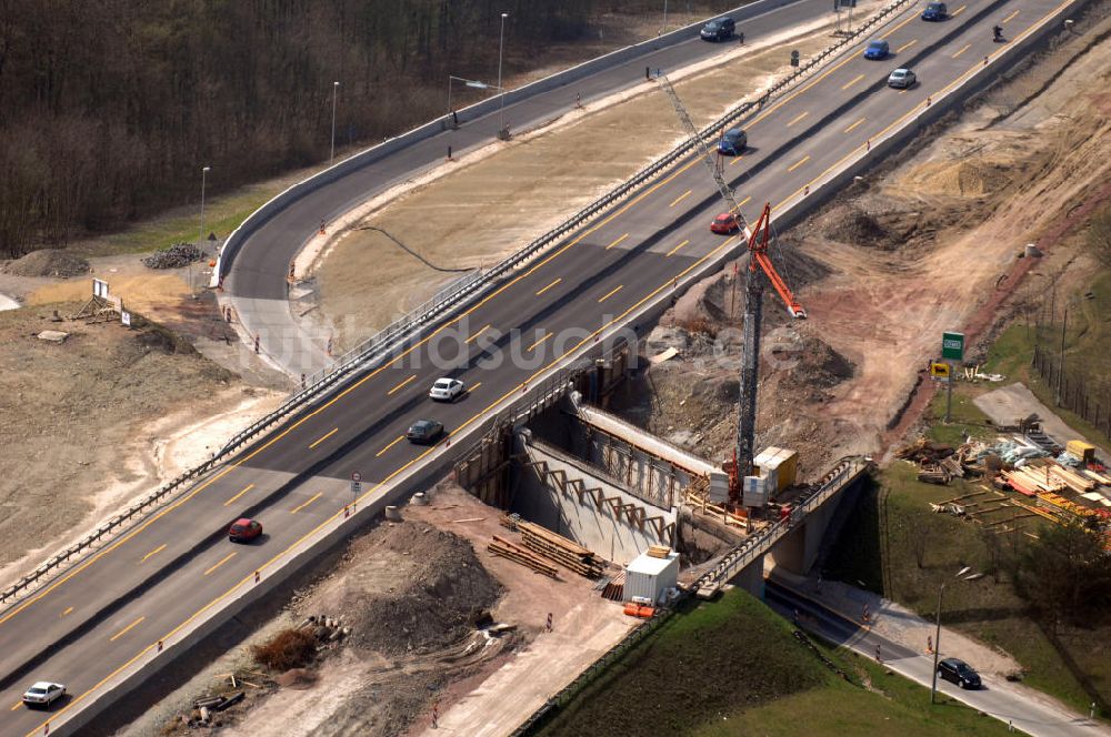 Eisenach von oben - Unterführung der A4 östlich der Raststätte Eisenach