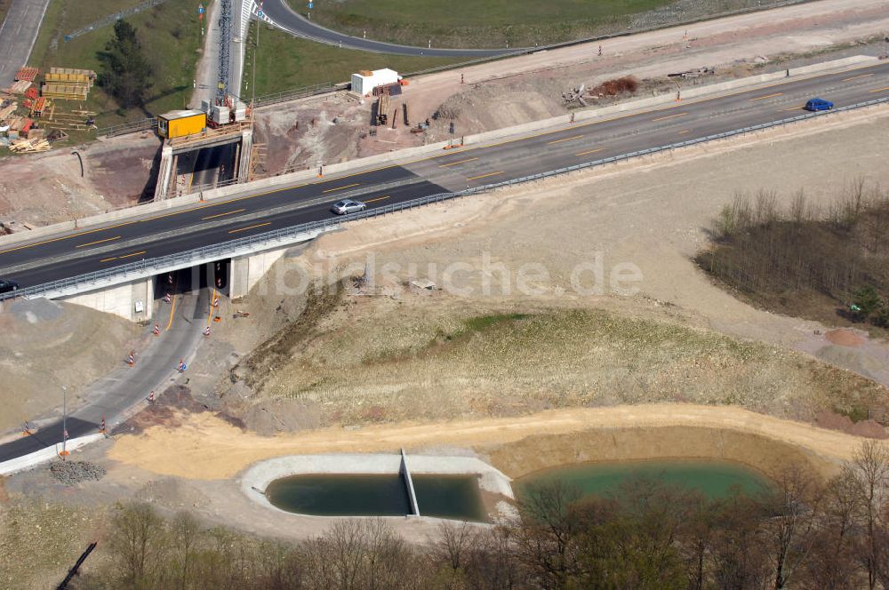 Eisenach von oben - Unterführung der A4 östlich der Raststätte Eisenach