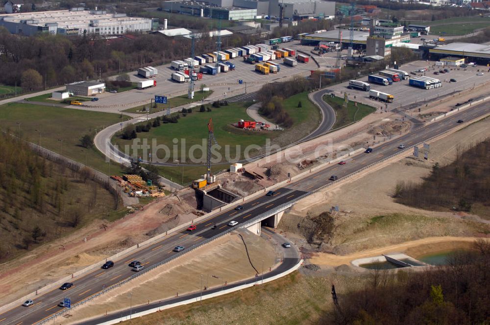 Eisenach von oben - Unterführung der A4 östlich der Raststätte Eisenach