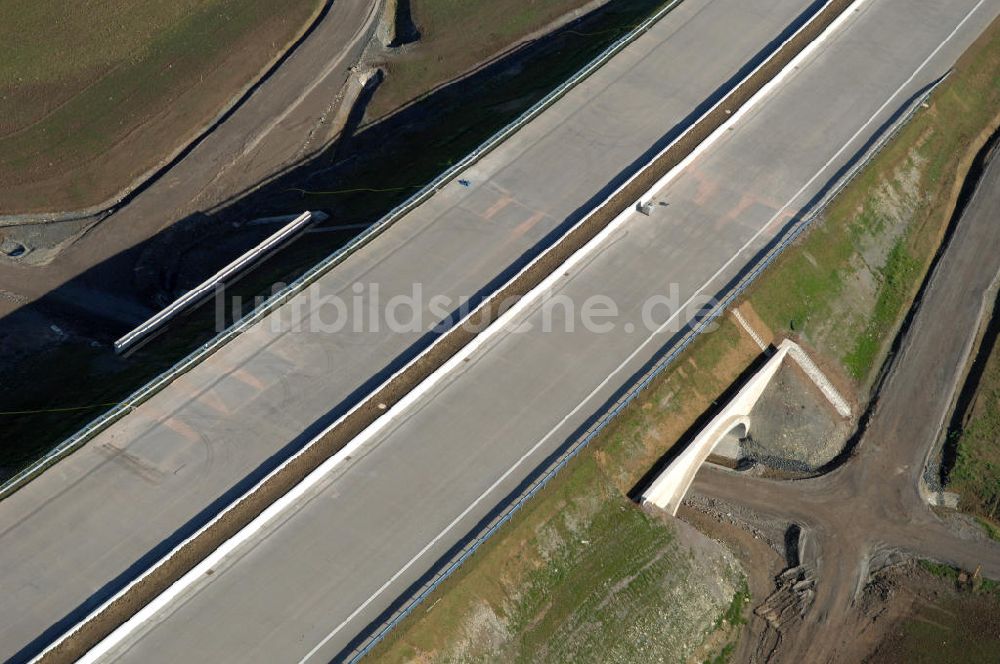 Luftbild Eisenach - Unterführung der A4 für die Strassenverbindung zwischen Krauthausen und Eisenach