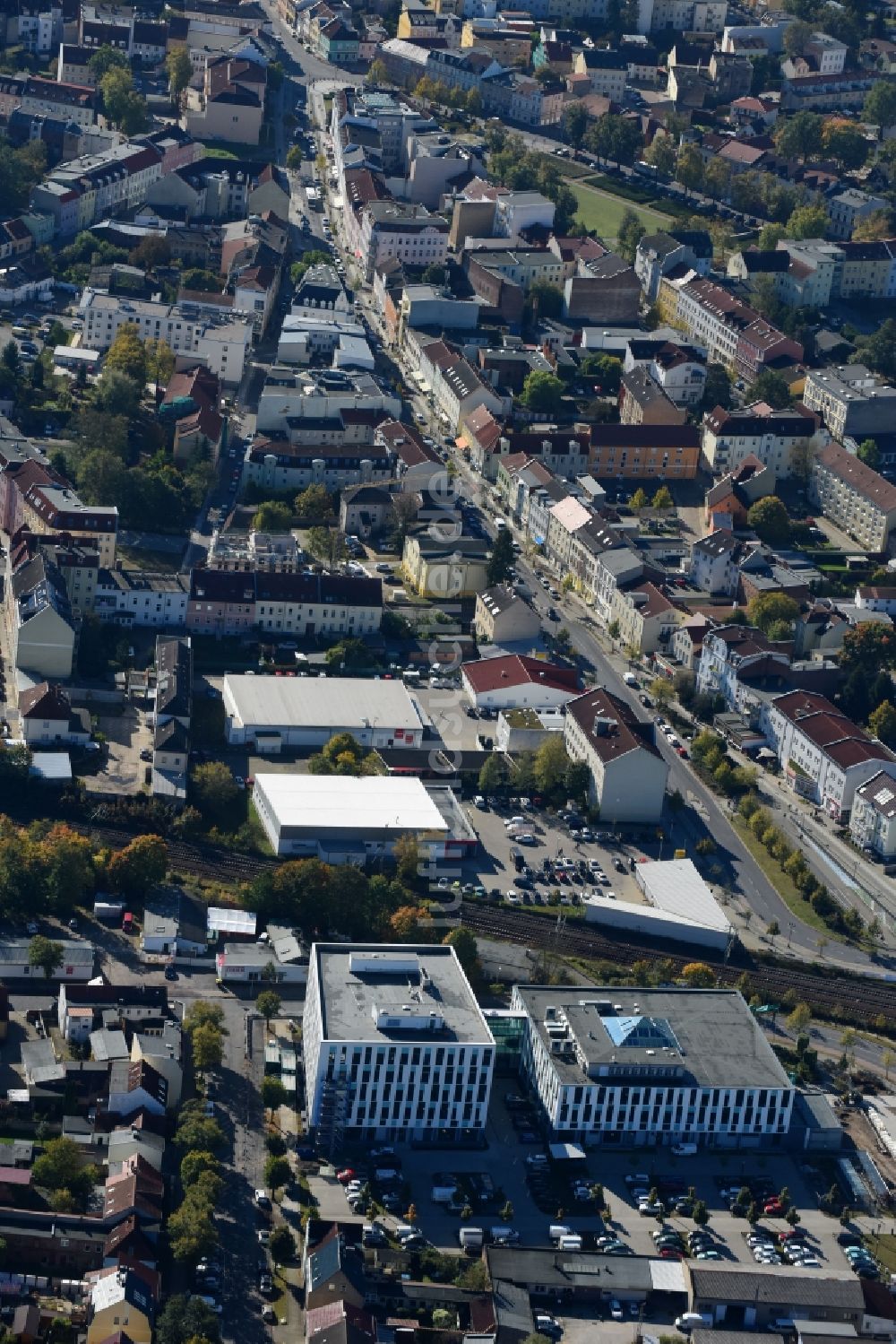 Fürstenwalde/Spree von oben - Unternehmen Bonava Deutschland GmbH Am Nordstern in Fürstenwalde/Spree im Bundesland Brandenburg, Deutschland