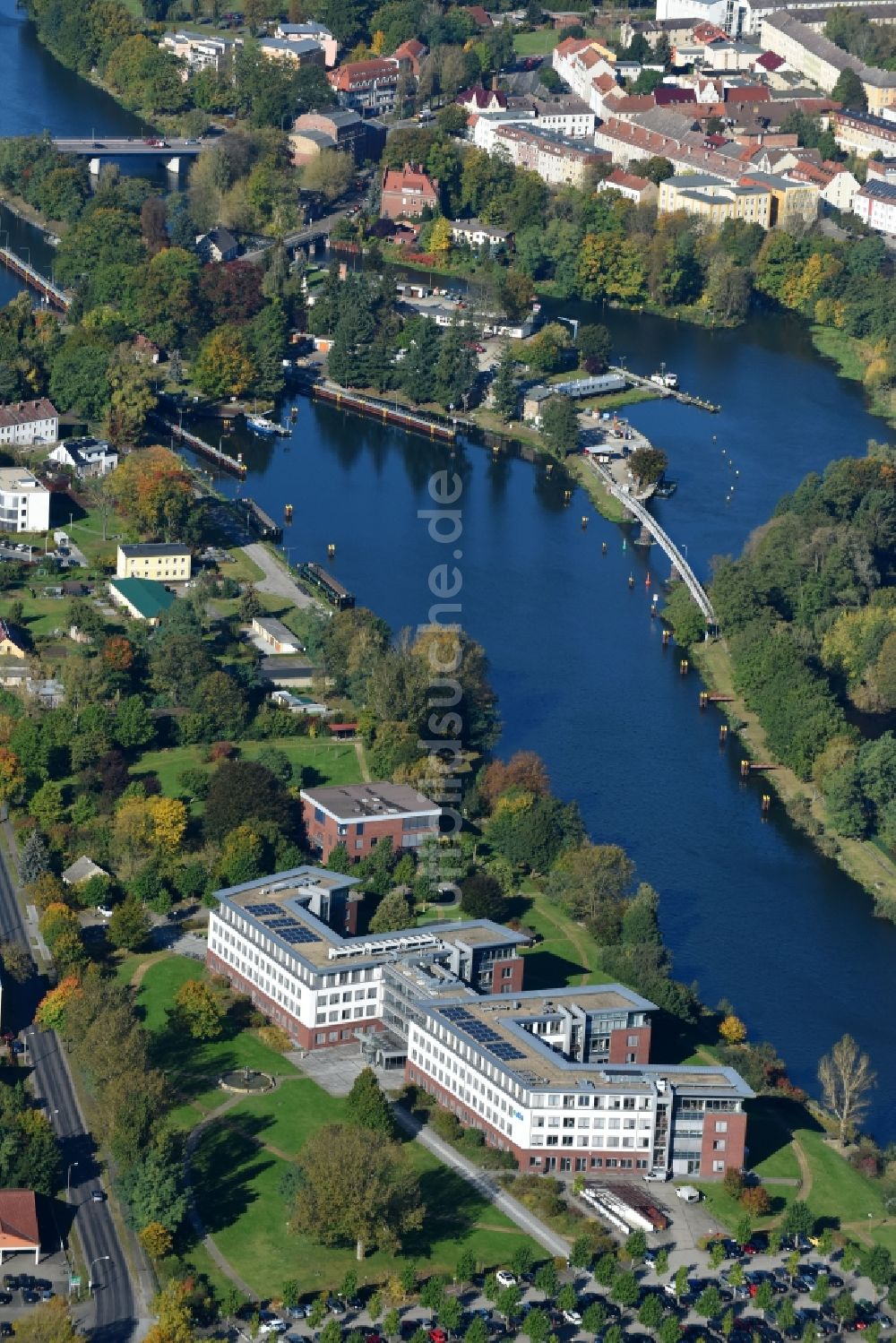 Luftaufnahme Fürstenwalde/Spree - Unternehmen E.DIS AG in Fürstenwalde/Spree im Bundesland Brandenburg, Deutschland