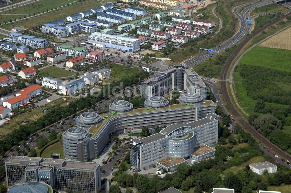 Frankfurt am Main aus der Vogelperspektive: Unternehmen- Verwaltungsgebäude der Air Liquide Global E&C Solutions in Frankfurt am Main im Bundesland Hessen, Deutschland