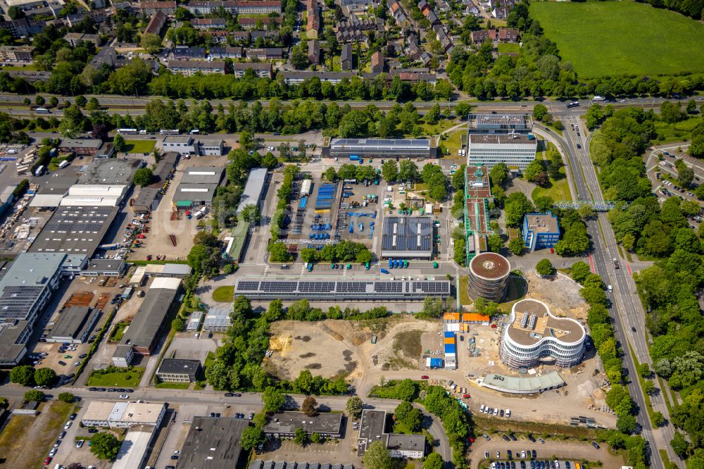 Luftbild Gelsenkirchen - Unternehmen- Verwaltungsgebäude der GELSENWASSER AG im Ortsteil Erle in Gelsenkirchen im Bundesland Nordrhein-Westfalen, Deutschland