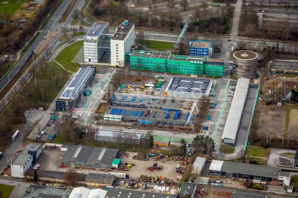 Luftbild Gelsenkirchen - Unternehmen- Verwaltungsgebäude der GELSENWASSER AG an der Willy-Brandt-Allee in Gelsenkirchen im Bundesland Nordrhein-Westfalen, Deutschland