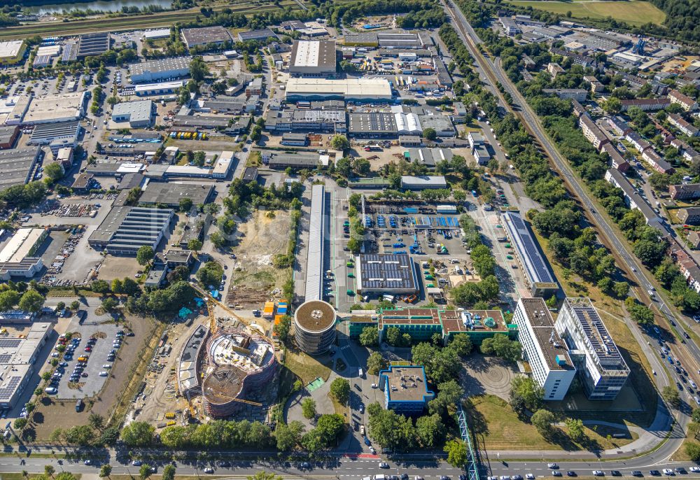 Luftbild Gelsenkirchen - Unternehmen- Verwaltungsgebäude GELSENWASSER AG an der Willy-Brandt-Allee in Gelsenkirchen im Bundesland Nordrhein-Westfalen, Deutschland