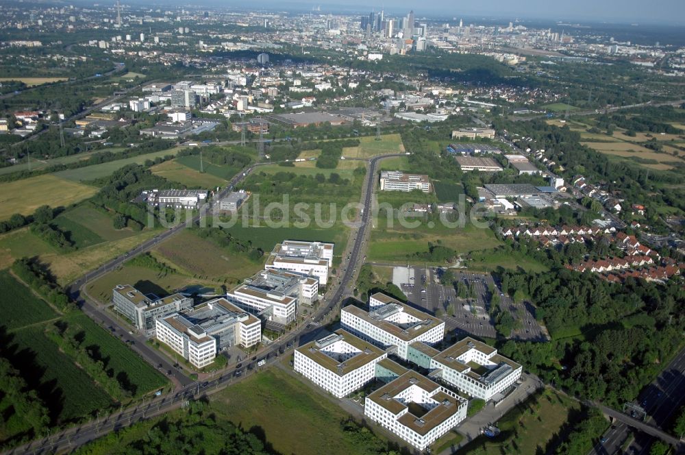 Frankfurt am Main von oben - Unternehmen- Verwaltungsgebäude des IBM Client Innovation Center Frankfurt am Main an der Wilhelm-Fay-Straße im Ortsteil Sossenheim in Frankfurt am Main im Bundesland Hessen, Deutschland