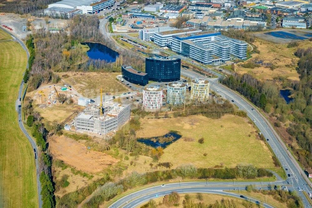 Luftaufnahme Norderstedt - Unternehmen- Verwaltungsgebäude Nordport Towers in Norderstedt im Bundesland Schleswig-Holstein, Deutschland