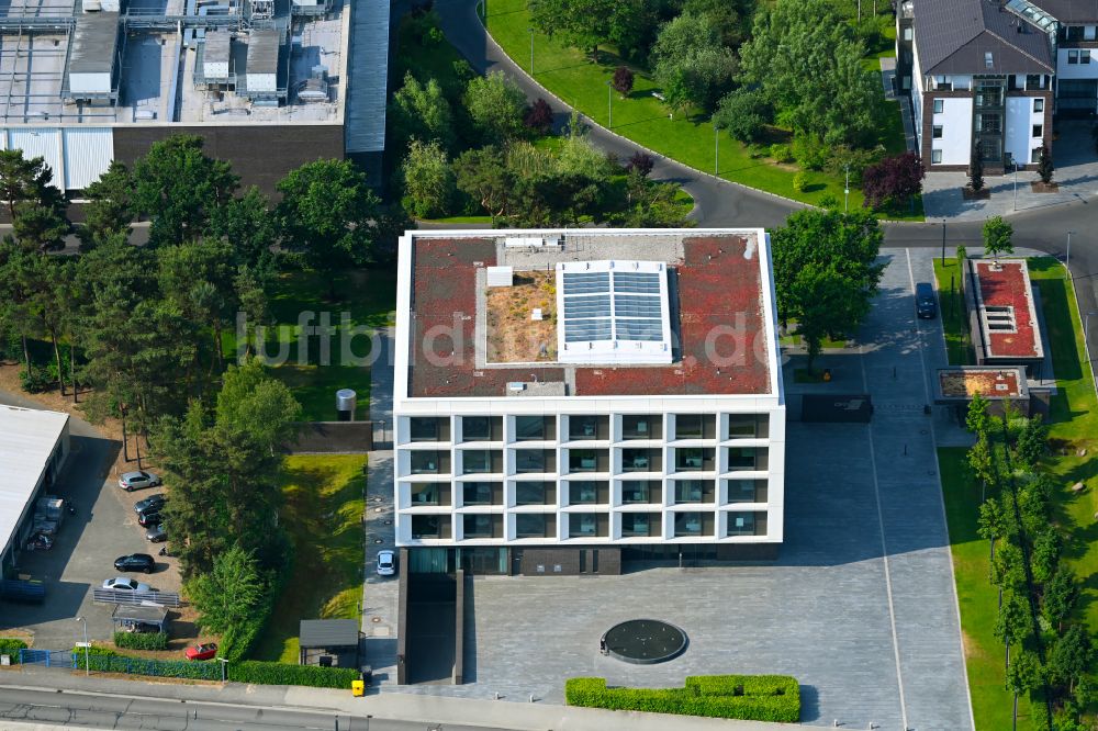 Luftbild Oranienburg - Unternehmen- Verwaltungsgebäude der ORAFOL Europe GmbH Am Biotop Ecke Am Gleis im Ortsteil Friedrichsthal in Oranienburg im Bundesland Brandenburg, Deutschland