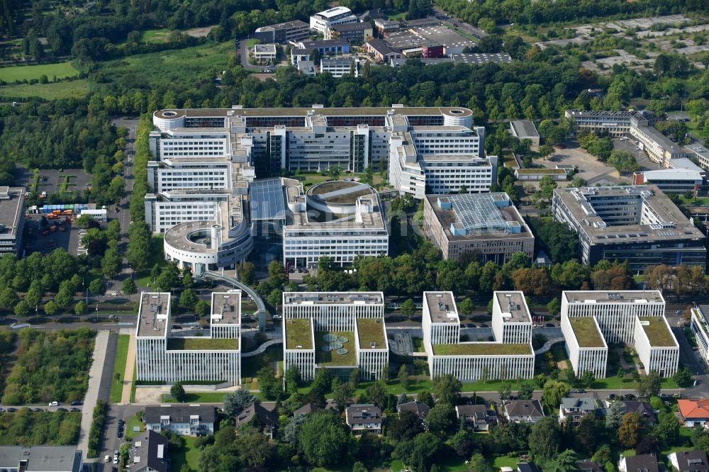 Luftaufnahme Bonn - Unternehmen- Verwaltungsgebäude Postbank-Finanzcenter Bonn Deutsche Telekom an der Friedrich-Ebert-Allee im Ortsteil Gronau in Bonn im Bundesland Nordrhein-Westfalen, Deutschland