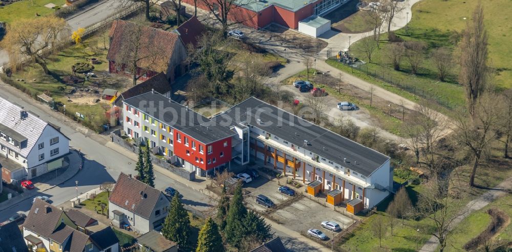 Hamm von oben - Unternehmen- Verwaltungsgebäude Stadtteilbüro Hamm/LOS Projekt an der Sorauer Straße in Hamm im Bundesland Nordrhein-Westfalen, Deutschland