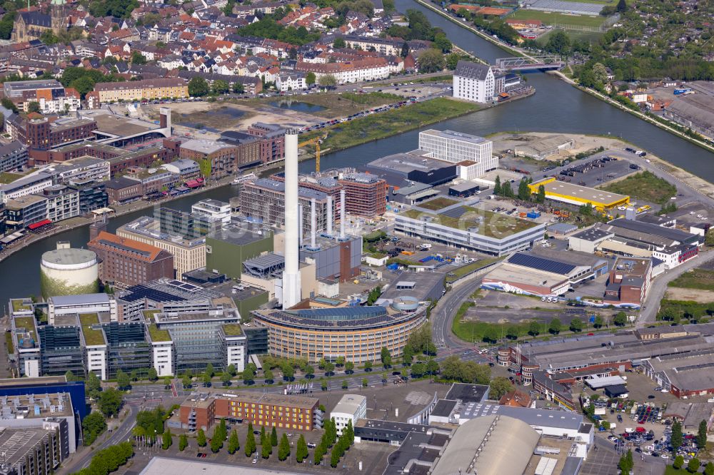 Luftaufnahme Münster - Unternehmen- Verwaltungsgebäude der Stadtwerke in Münster im Bundesland Nordrhein-Westfalen, Deutschland