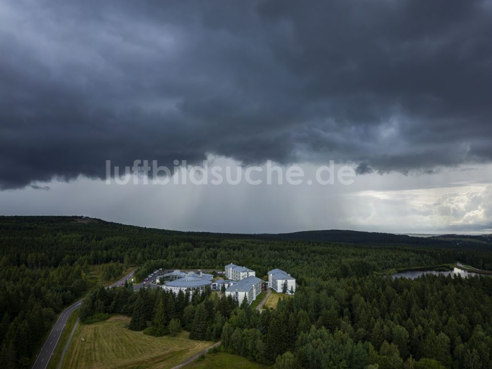 Altenberg aus der Vogelperspektive: Unwetter in Altenberg im Bundesland Sachsen, Deutschland