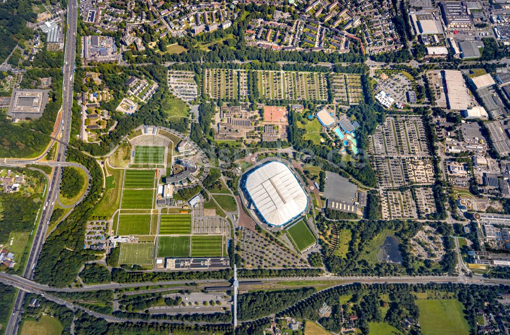 Luftaufnahme Gelsenkirchen - Veltins Arena in Gelsenkirchen im Bundesland Nordrhein-Westfalen, Deutschland