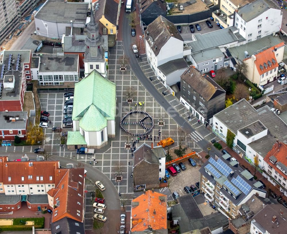 Luftbild Hamm - Veranstaltungsgelände Tonnen zu Kunstwerken im Luther-Viertel im Kunstquartier in Hamm im Bundesland Nordrhein-Westfalen