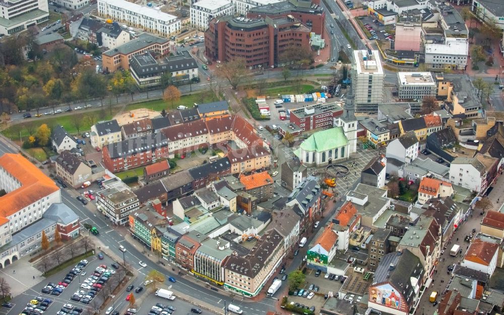 Luftaufnahme Hamm - Veranstaltungsgelände Tonnen zu Kunstwerken im Luther-Viertel im Kunstquartier in Hamm im Bundesland Nordrhein-Westfalen