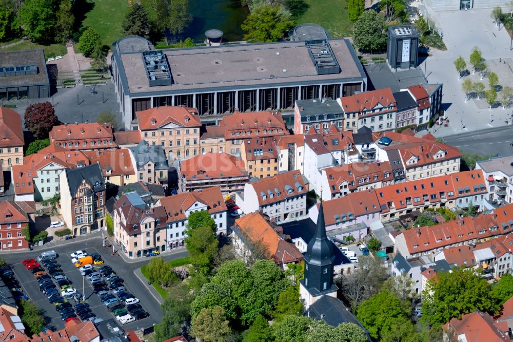 Weimar von oben - Veranstaltungshalle congress centrum weimarhalle in Weimar im Bundesland Thüringen, Deutschland