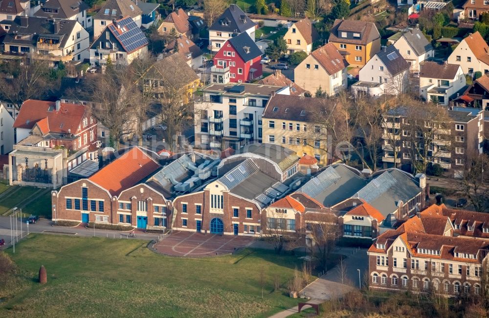 Luftbild Herne - Veranstaltungshalle Flottmann-Hallen an der Straße des Bohrhammers in Herne im Bundesland Nordrhein-Westfalen, Deutschland