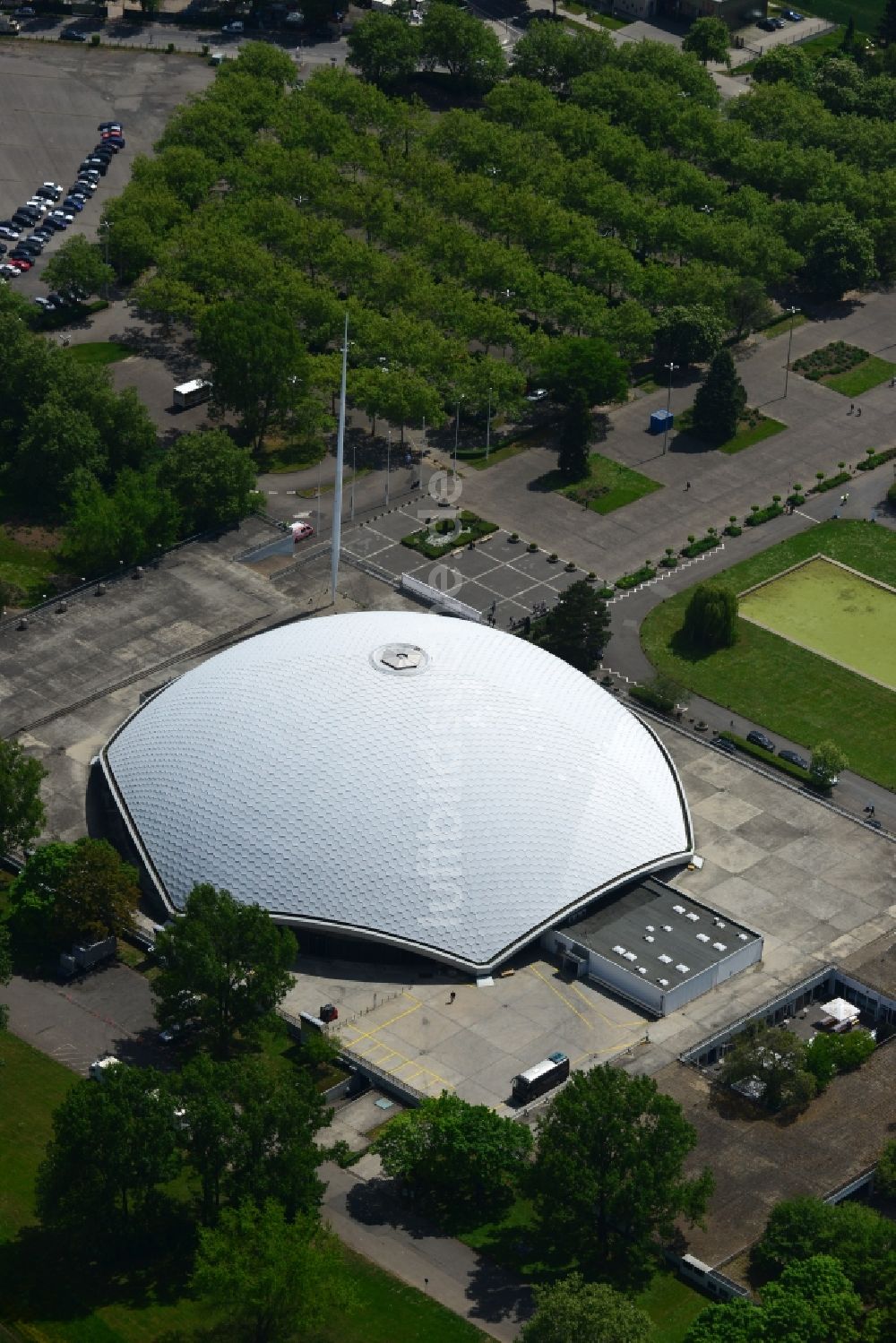 Luftaufnahme Frankfurt am Main - Veranstaltungshalle in Frankfurt am Main im Bundesland Hessen